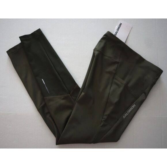 Salomon C20381 Women Sz M Grape Leaf/Forest Night Green Cross Run 28” Tights - Picture 11 of 12